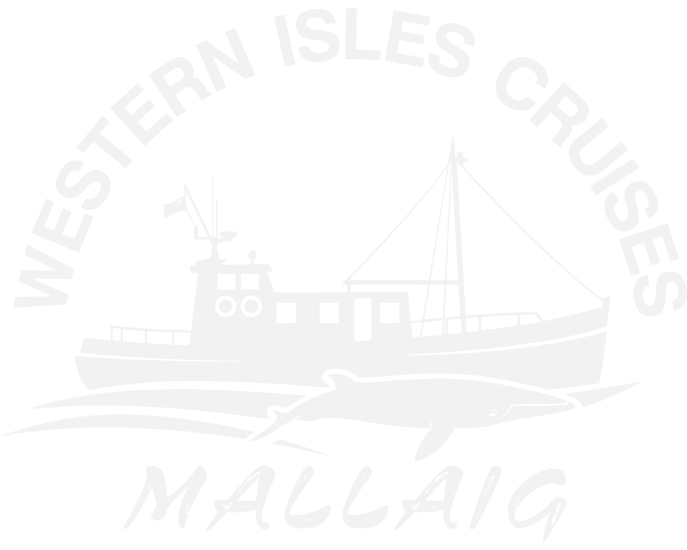 Logo of a boat and whale with text: Western Isles Cruises, Mallaig.