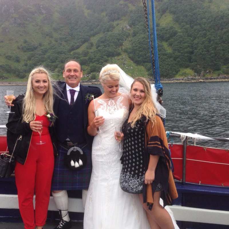 a group of people on a boat posing for the camera