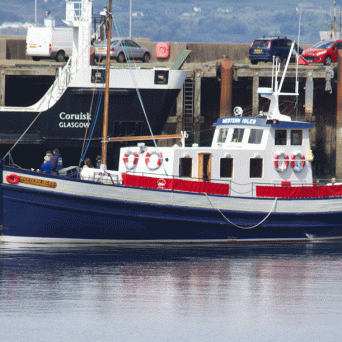a small boat in a large body of water