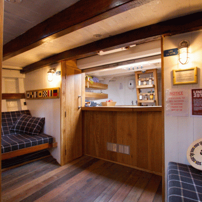a kitchen with a wood floor