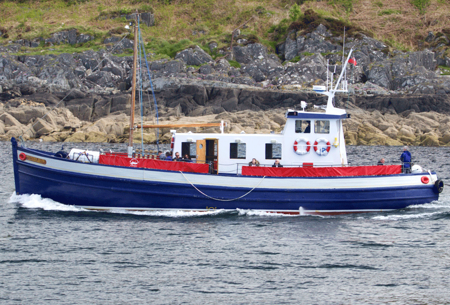 a small boat in a large body of water