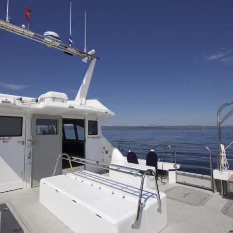 a large ship in the water