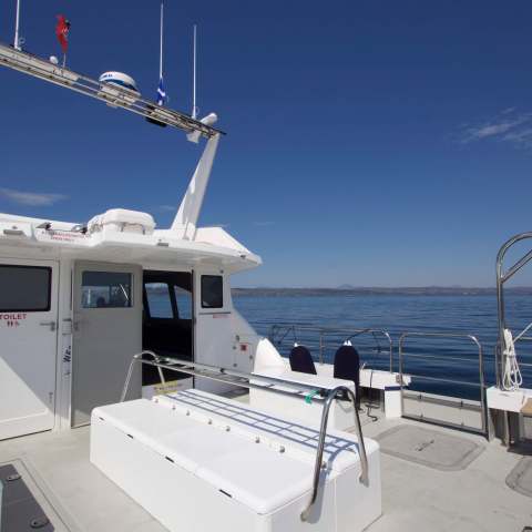 a large ship in the water