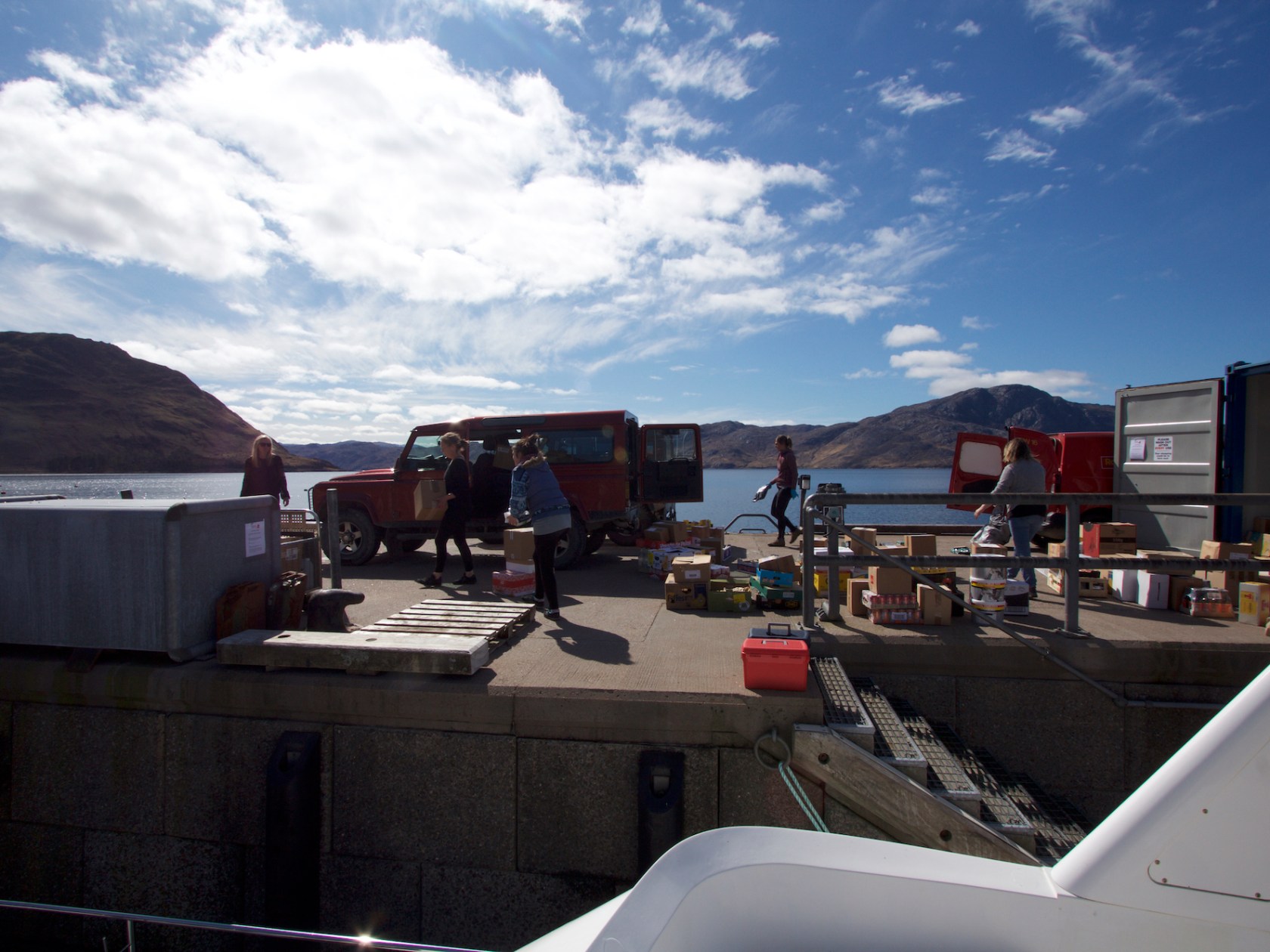 a boat parked on the side of a mountain
