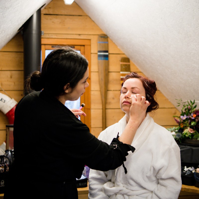 a man and a woman standing in a room