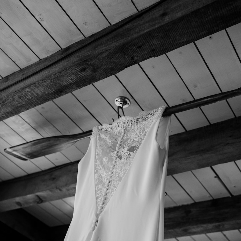 a clock hanging from the ceiling