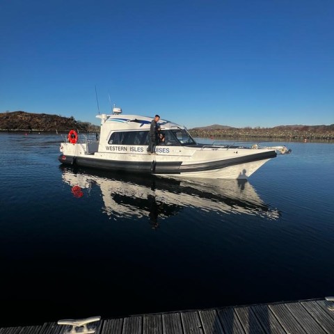 a small boat in a body of water